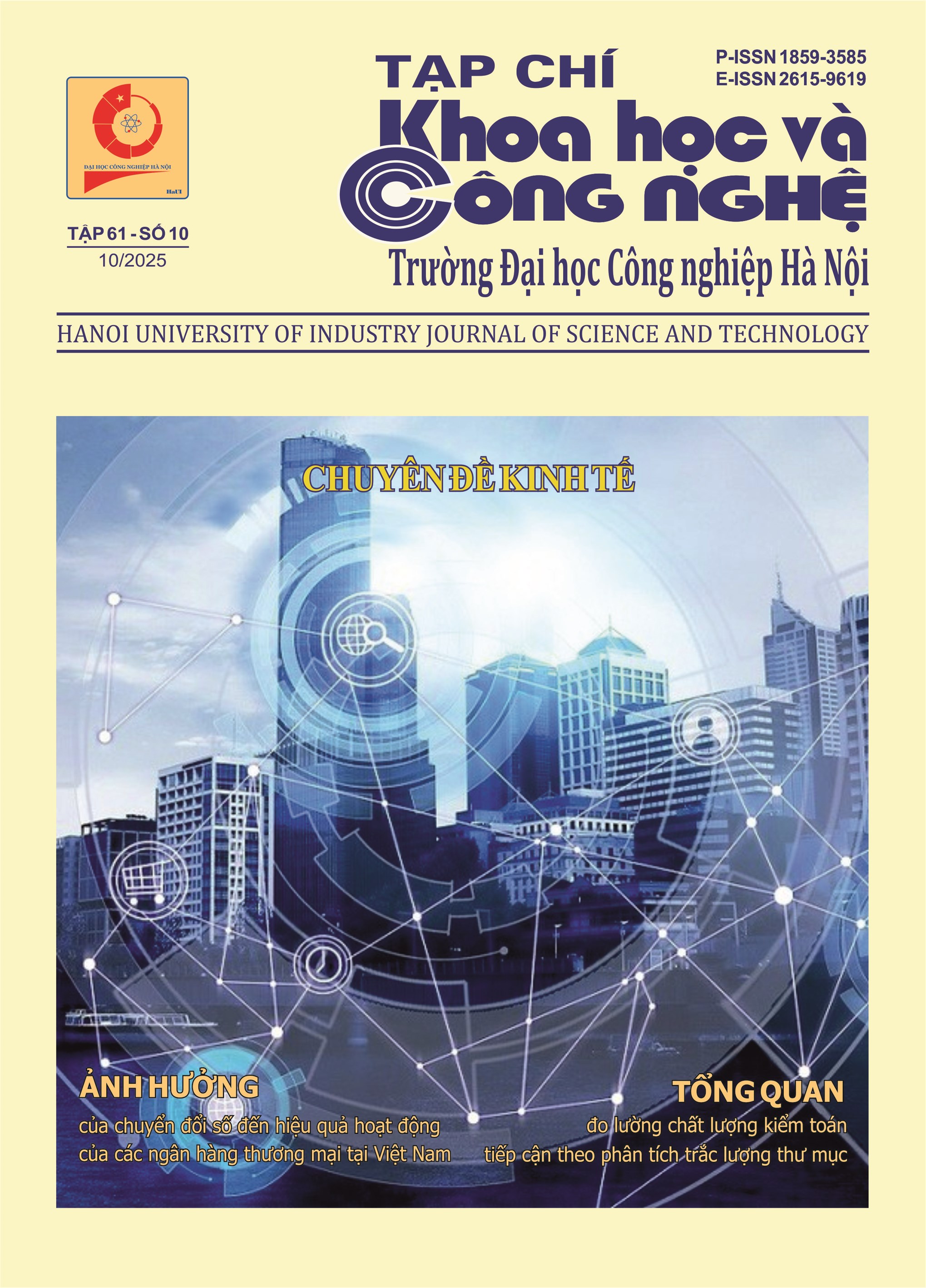Tạp chí Khoa học và Công nghệ Trường Đại học Công nghiệp Hà Nội Tập 61 - Số 10 (10/2025) - Bản in