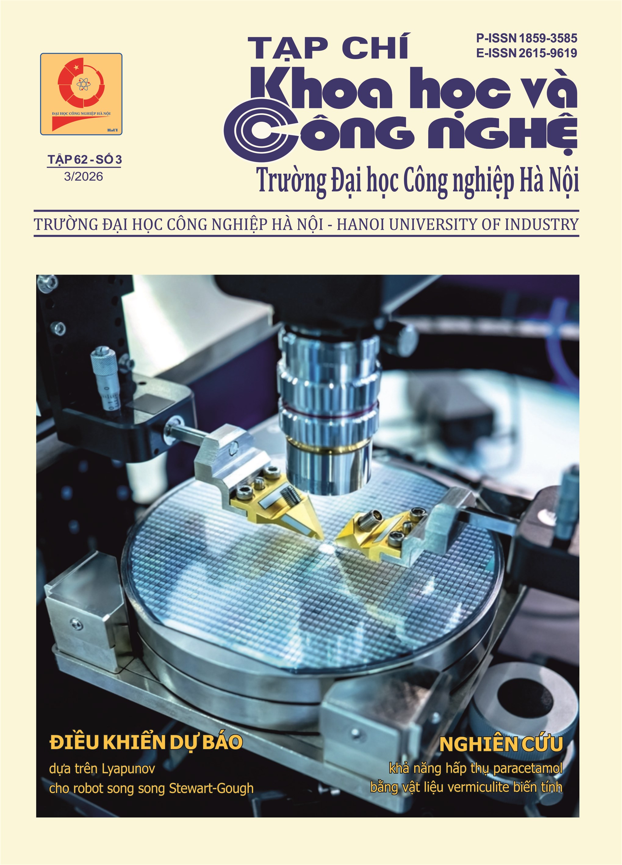 Tạp chí Khoa học và Công nghệ Trường Đại học Công nghiệp Hà Nội Tập 62 - Số 3 (3/2026) - Bản điện tử